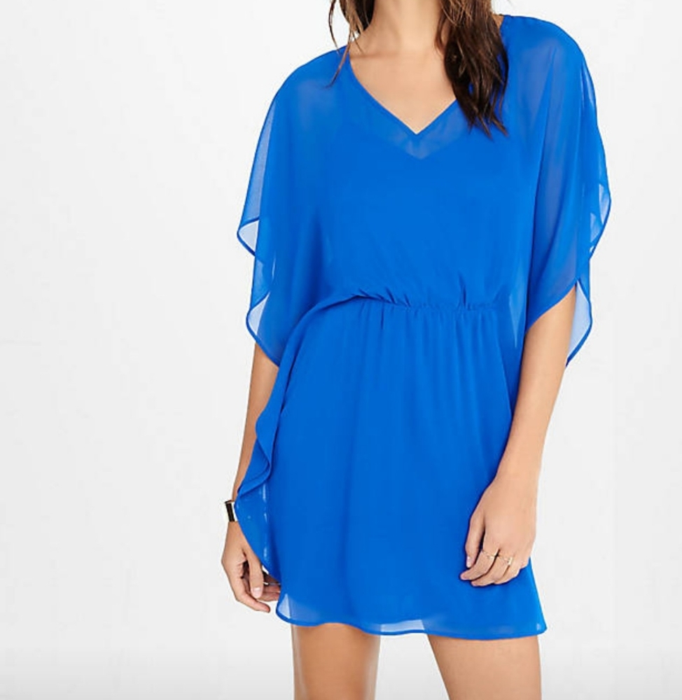 Express - Royal Blue mini layers casual dress